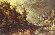 Kerstiaen de Keuninck Landscape with Tobias and the Angel oil painting artist
